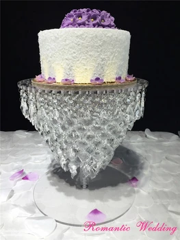 

2pcs/lot Romantic Wedding Crystal Bead Cup Cake Stand Clear Acrylic Cake Racks for Wedding Party Event Usage