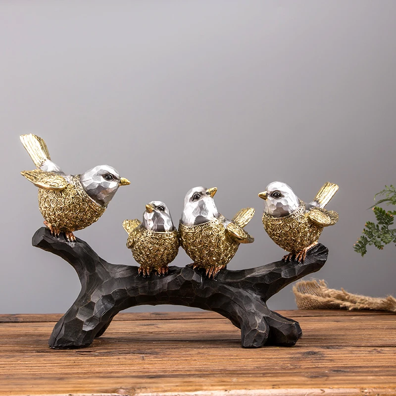 

Simulation Resin Crafts Bird Branch Simulation Animal Living Room TV Cabinet Garden Decorations Simulation Bird Props