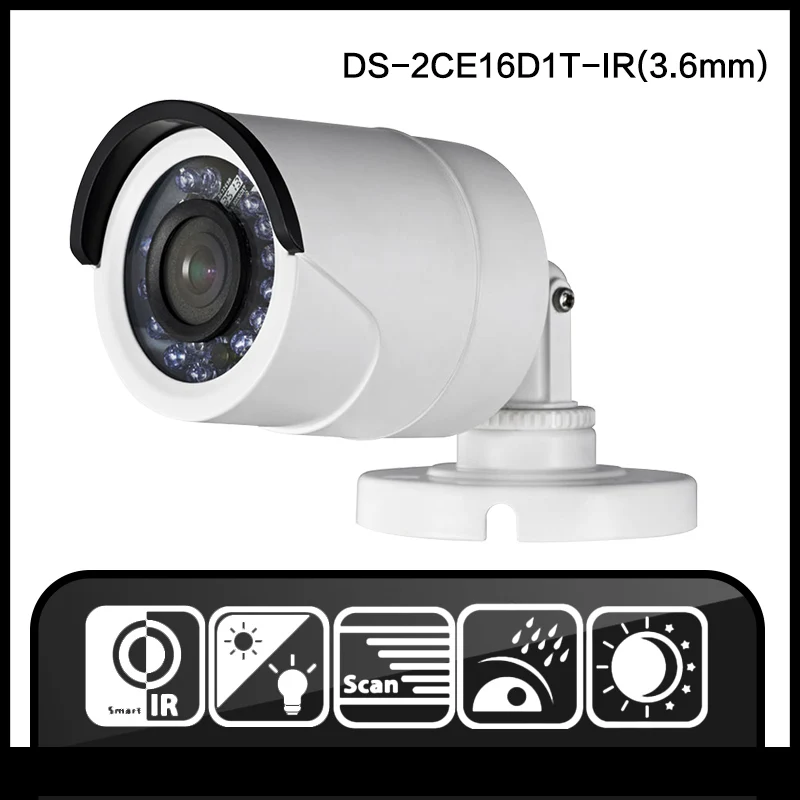 HIKVISION DS-2CE16D1T-IR(3.6mm) english version tvi bullet camera indoor analog camera IR 1000 TVI Security Camera cmos camera