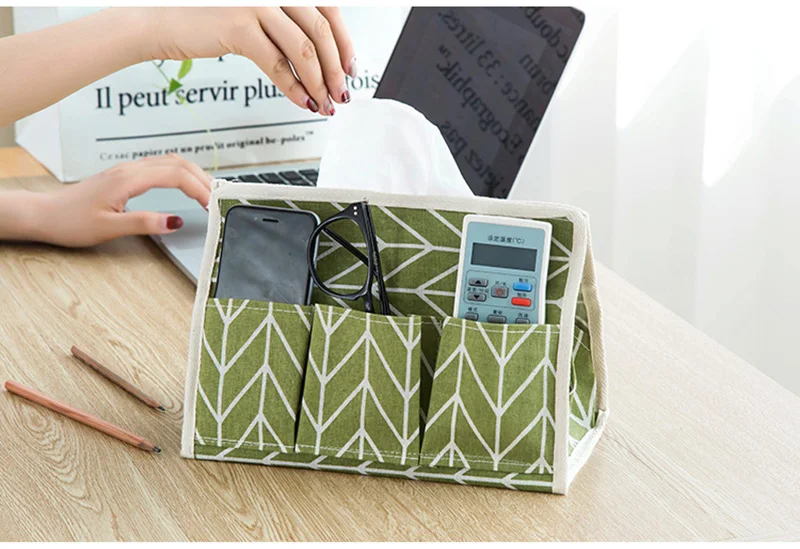 QuickDone-Fabric-Cotton-Tissue-Box-Pen-Remote-Storage-Desk-Organizer-Paper-Napkin-Towel-Holder-Dispenser-Cover-Cases-HG0538 (3)