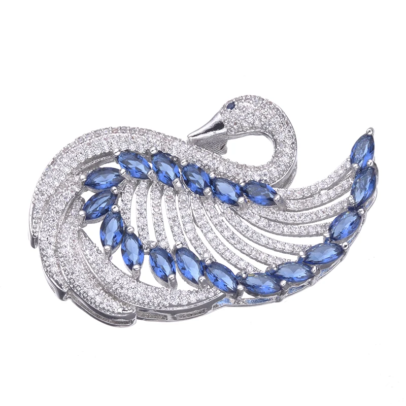 

Luxury Elegant AAA Austrian cubic zirconia Crystal Swan Pendants Connectors For DIY Women Pearl Bead Jewelry Findings&Components