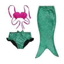 Emmababy костюмный комплект из 3 предметов! Детские бикини с хвостом для девочек, комплект для плавания, купальный костюм