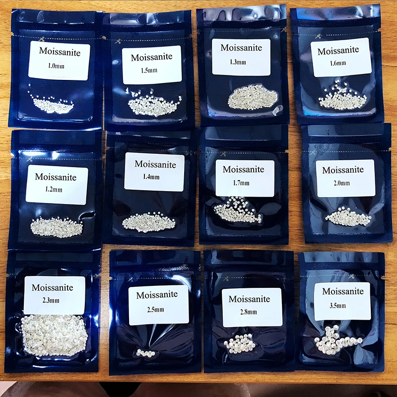 Günstig 0.5CT pro tasche IJ weiß farbe 0,9mm zu 2,9mm kleine größe synthetische moissanite runde form lose stein gemacht durch SIC