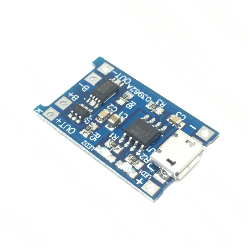 

100pcs Micro USB 5V 1A 18650 TP4056 Lithium Battery Charger Module Charging Board With Protection Dual Functions