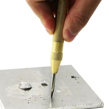 

1Pc Automatic Center Pin Punch Woodworking Drill Bit Window Breaking Device Spring Loaded Marking Starting Punching Holes