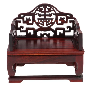 

Vintage 1/6 Mini Annatto Solid Wooden Chair Throne Chair For Dollhouse 12inch Action Figures Accessories