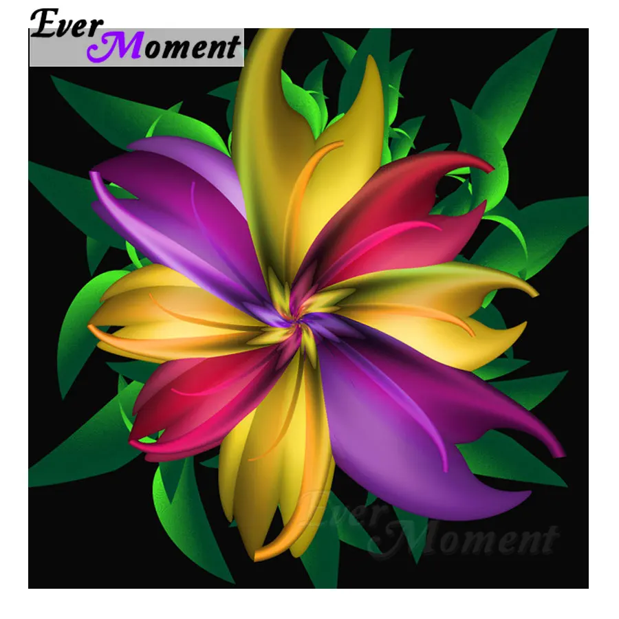 

Ever Moment Handmade Diamond Painting Flower Plant Colorful Decoration For Home Diamond Embroidery Picture Mosaic S2F087