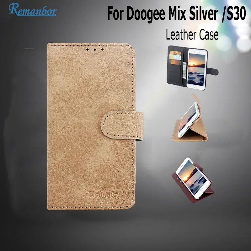 Remanbor Для Doogee Mix серебро Эксклюзивный кожаный чехол телефона Обложка кредитной