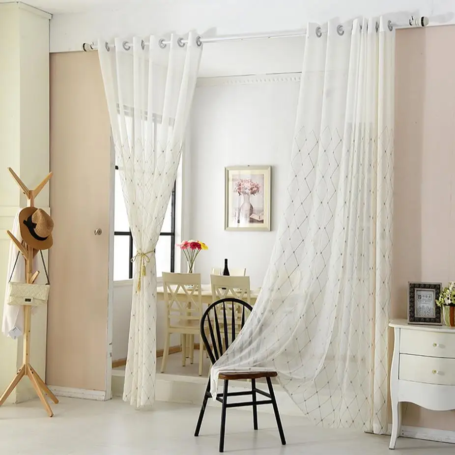 

Yarn curtain gauze shade white screens sitting room of balcony bedroom baisha landing the finished fabric