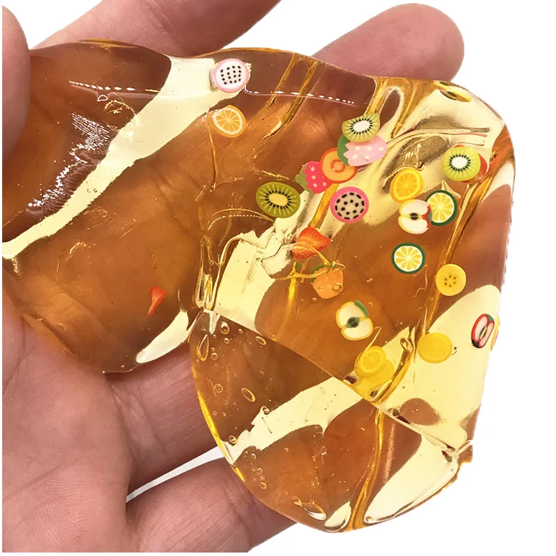 

Cute Baby Fun Toys Eggs Shape Fruit Crystal Mud Slime Toys Rubber Mud Vent Toys for Relieving Stress