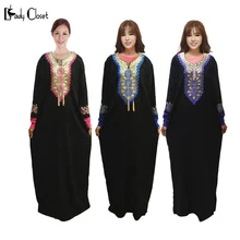 Middle East Muslim abaya dress Turkish women clothing Islamic Clothes robe musulmane Embroidery Dubai Kaftan Dresses Plus size