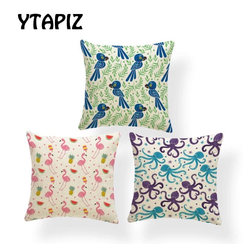 

Various Color Animal Pillow Set Hedgehog Octopus Rabbit Flamingo Dinosaur Bird Fox Whale Bear Decoration Home Bed Cushion Cover