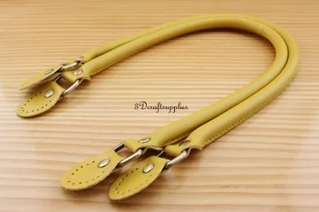 

22 inch PU leather imitation leather handles bag making a pair camel AT11