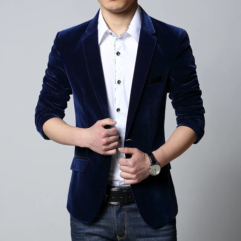 Traje Hombre New Fashion Blazer Men Slim Top Desig...