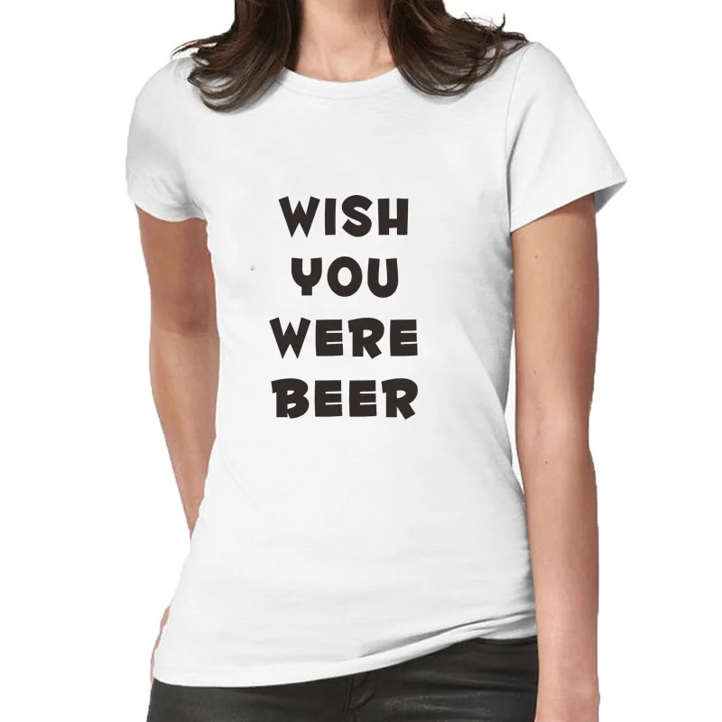 ONSEME/крутые футболки с круглым вырезом и надписью Wish You was Beer забавные домашние