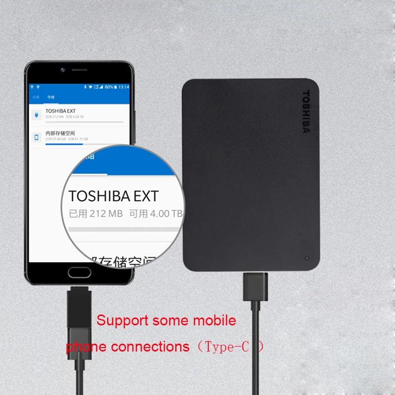 Toshiba 4 ТБ внешний жесткий диск HD 5400 об/мин USB Мобильный HDD Внешний Hdd компьютер