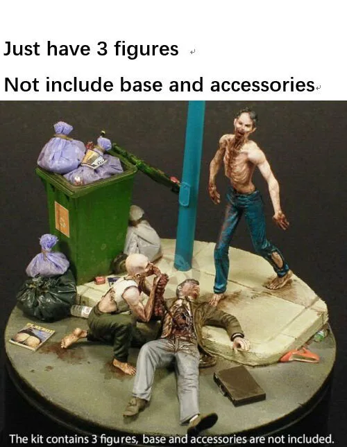 

New Unassembled 1/35 Night of the Zombies Eating Man (3 Figures) Resin Figure Unpainted Model Kit