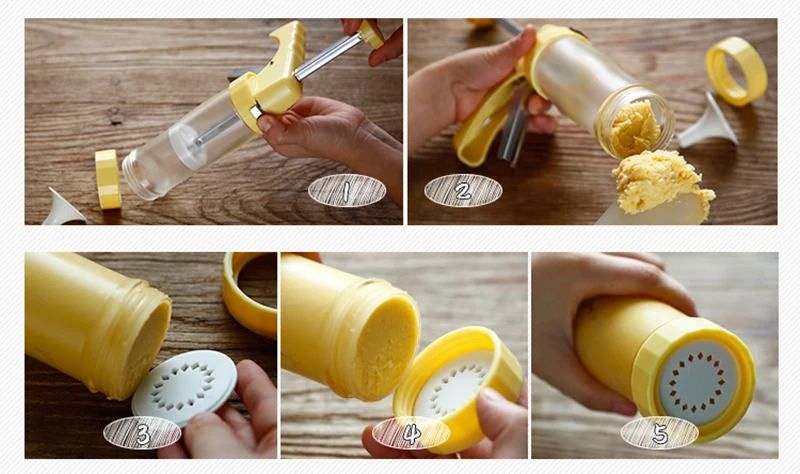 TUUTH Food Grade Plastic Cake Decoration Nozzles Pastry Piping Syringe Gun Set Biscuit Maker Cookie Presses Sets Bakeware B7