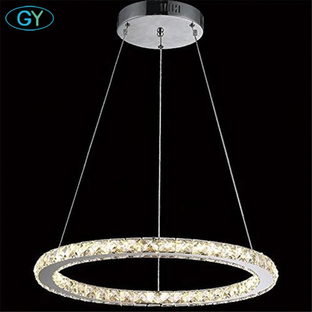 D30cm D40cm D50cm de cristal colgante LED lámpara 12 W 18 W 24 W luces led brillo anillos suspensión luminaria colgante lámparas de iluminación D30cm D40cm D50cm de cristal colgante LED lámpara 12 W 18 W 24 W luces led brillo anillos suspensión luminaria colgante lámparas de iluminación