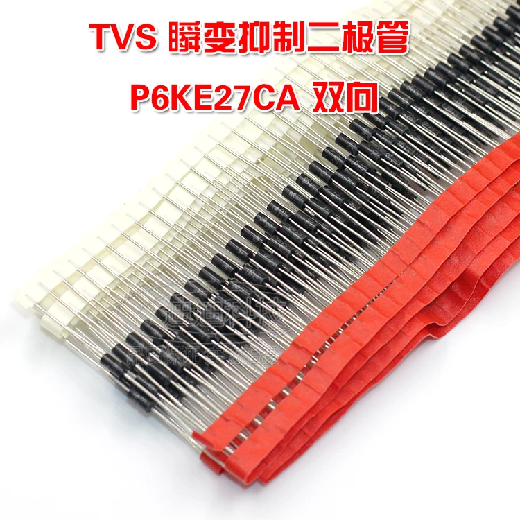 100pcs TVS Diodes Bidirectional 27V P6KE27CA DO-15 DIP