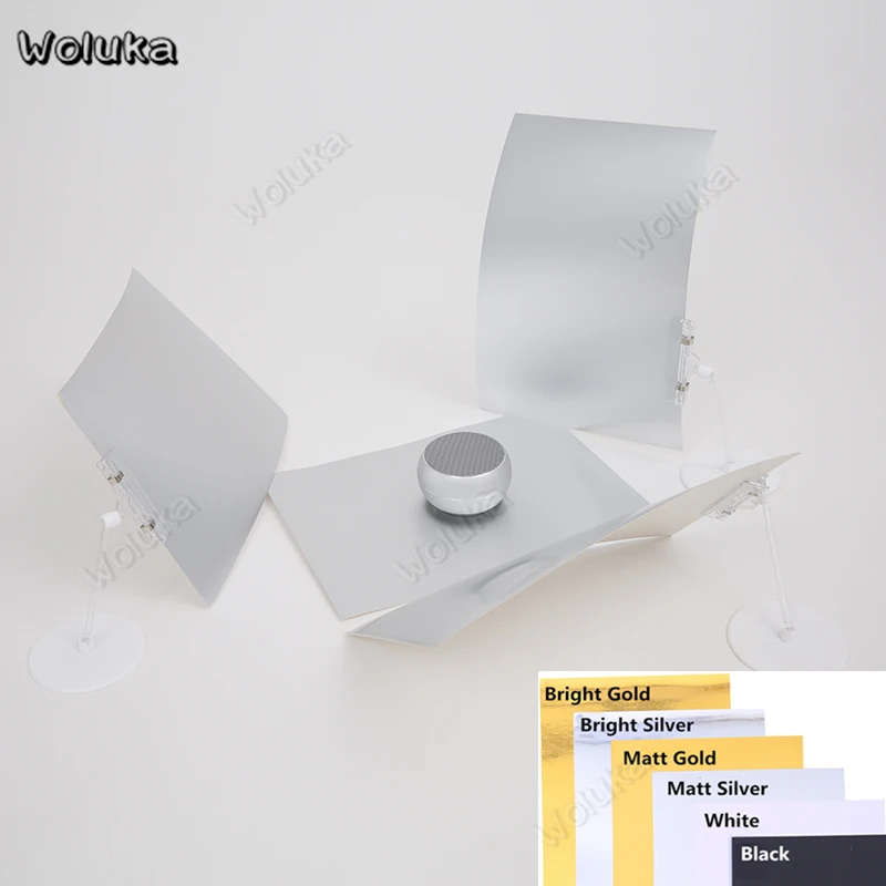 

Gold Silver Black White Reflective or Matt Cardboard Background Thick Gard Paper Reflector Product Photography Studio CD50 T10