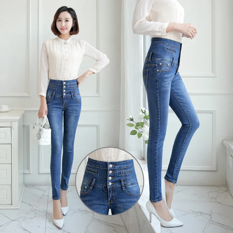 Весенние женские джинсы с высокой талией модные тонкие джинсовые длинные узкие брюки для женщин джинсы Camisa Feminina женские толстые брюки