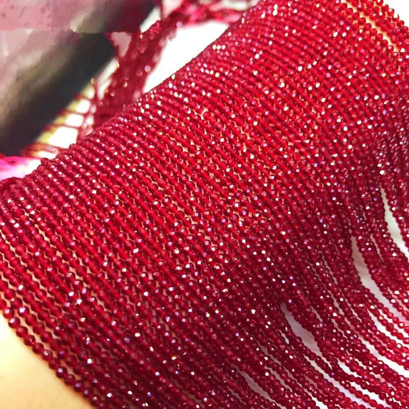 loose beads dark red spinel round faceted 2/3mm 14&quot for DIY jewelry making FPPJ wholesale nature gem stone | Украшения и
