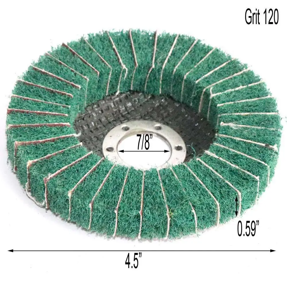 4-1/" ×7/8" полировальный шлифовальный диск из нейлонового волокна, нетканый 115*22 мм шлифовальный круг для шлифовальной машины - Цвет: Grit 120