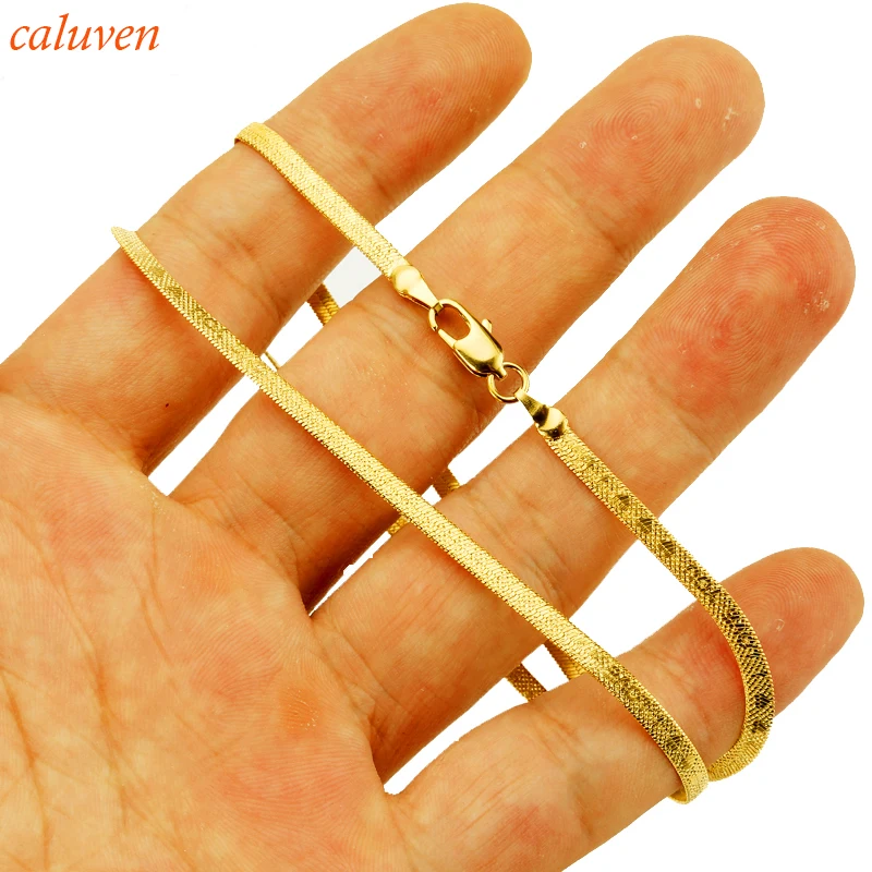 

I LOVE YOU Gold Color Copper Figaro Chain, Snake Chain, Cuban Link Curb Chain Necklace For Man & Women Fashion Gift Jewelry