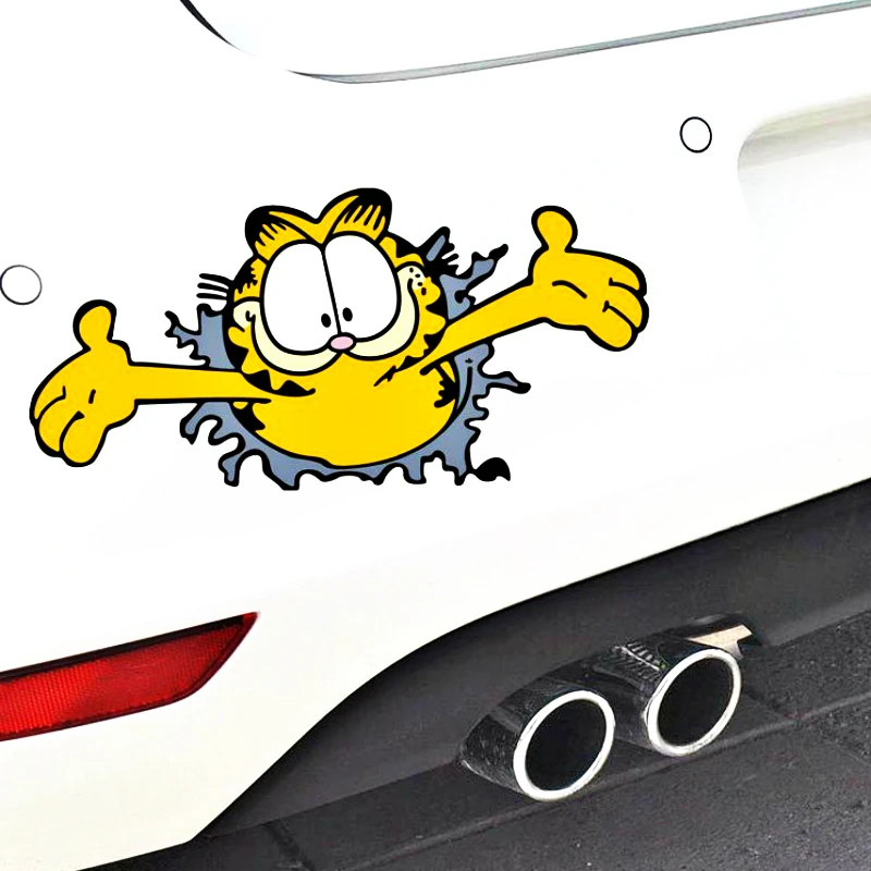 Забавная Автомобильная наклейка Volkrays Garfield аксессуары мультяшная украшение для