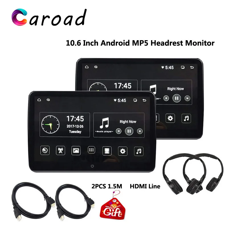 Caroad 10 6 дюймовый Android 0 Автомобильный подголовник монитор 1920*1080 HD 1080P видео IPS
