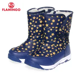 Фламинго качества модная зимняя одежда детская обувь для девочек новинка 2015 Коллекция анти-водонепроницаемые Нескользящие зимние сапоги