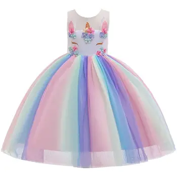 

Baby Girls Flower Dress for Girls Unicorn Costume Cosplay Princess Dress Birthday Pageant Party Dance Outfits Evening Dress