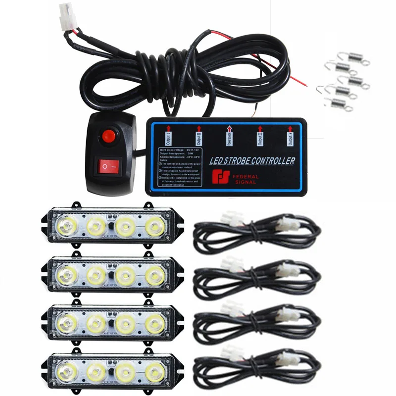 4*4led high power Vehicle Strobe Lights 16LED Flash lamp Police grille