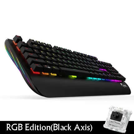 Royal Kludge Black Shodow металлическая панель RGB с подсветкой USB Проводная Механическая клавиатура, большая Подставка для рук черная, синяя, коричневая, красная ось - Цвет: Black Black Axis