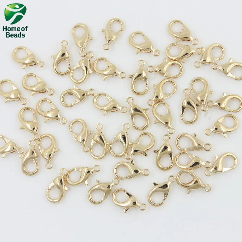 2017 15pcs Lobster Clasps 12x7mm KC Gold Lobster Clasps Hooks for