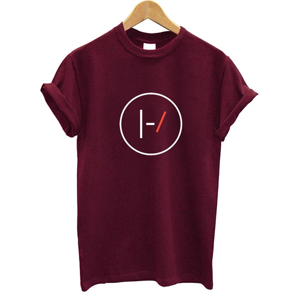 

Burgundy Women Twenty One Pilots T-shirt girl T shirt Female 21 Pilot Tee Shirts Summer Harajuku Plus Size Vintage Tshirt