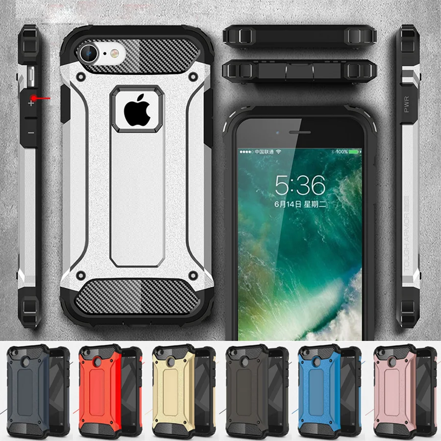

Armor Case for iPhone 8 Rugged Soft TPU Phone Back Cover for iPhone 5 5S SE 6 6S 7 X Plus Slim Military iPhone8 6Plus 7Plus