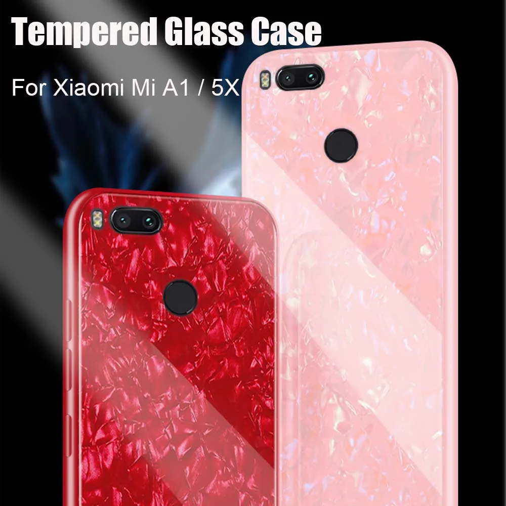 YIESOM Tempered Glass Case For Xiaomi Mi A1 5X Back Cover Shell Soft TPU Bumper Phone Case For Xiaomi MiA1 Mi5X Case Coque 5.5  (3)