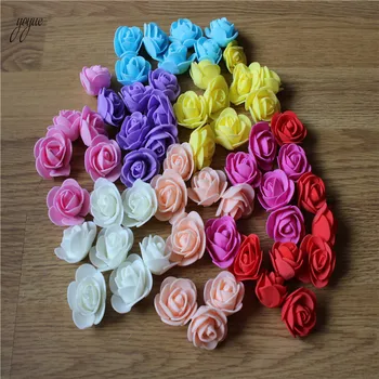 

100pcs 3cm Mini Foam Rose Artificial Flower Bouquet Multicolor Rose Wedding Flower Decoration Scrapbooking Fake Rose Flower
