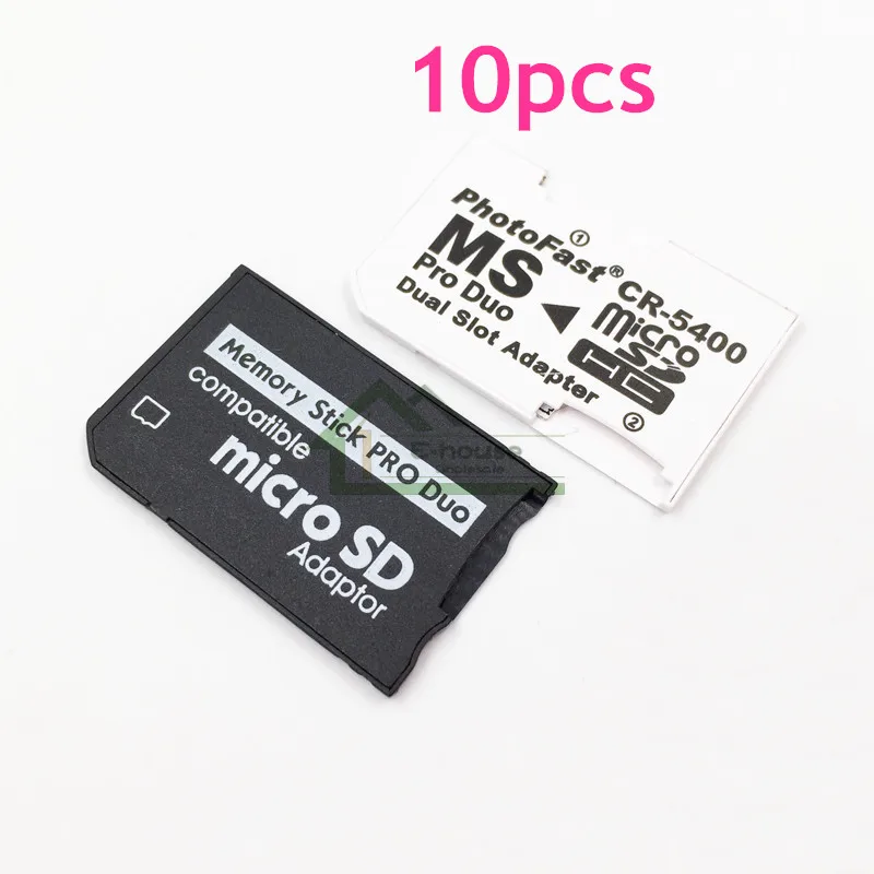10pcs E house New Micro SD SDHC TF to MS Memory Stick Card Reader for