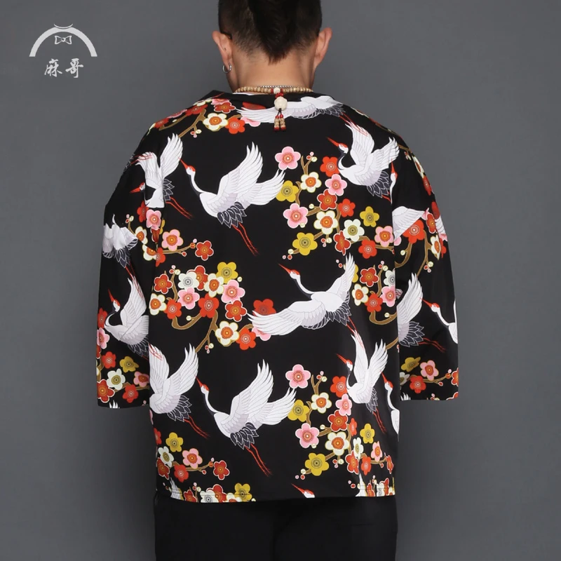 Новый японский халат кимоно кардиган мужской в китайском стиле Hanfu Tangzhuang пара