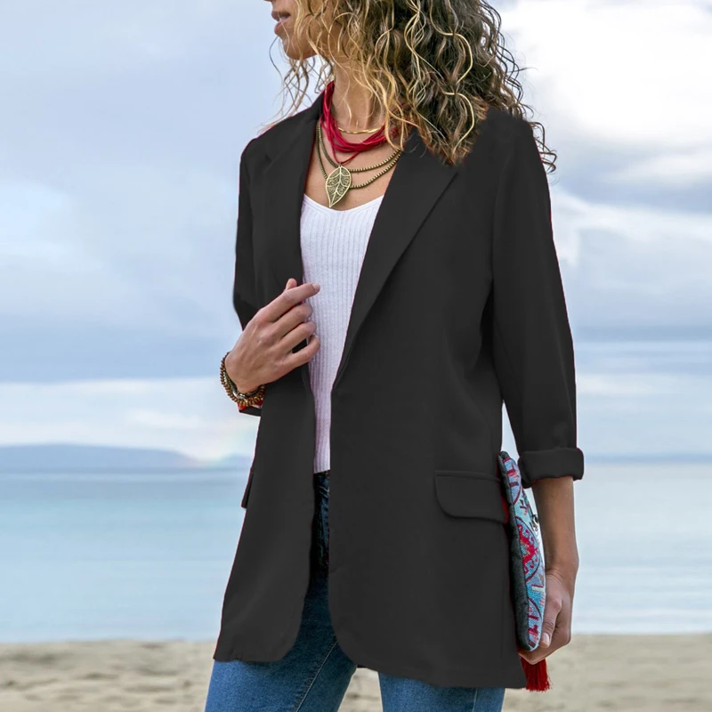 LARGERLOF Womens Blazer Jacket Red Fashion Suit Blazer Black Plus Size Women Blazers For Office BR55003 LARGERLOF Womens Blazer Jacket Red Fashion Suit Blazer Black Plus Size Women Blazers For Office BR55003