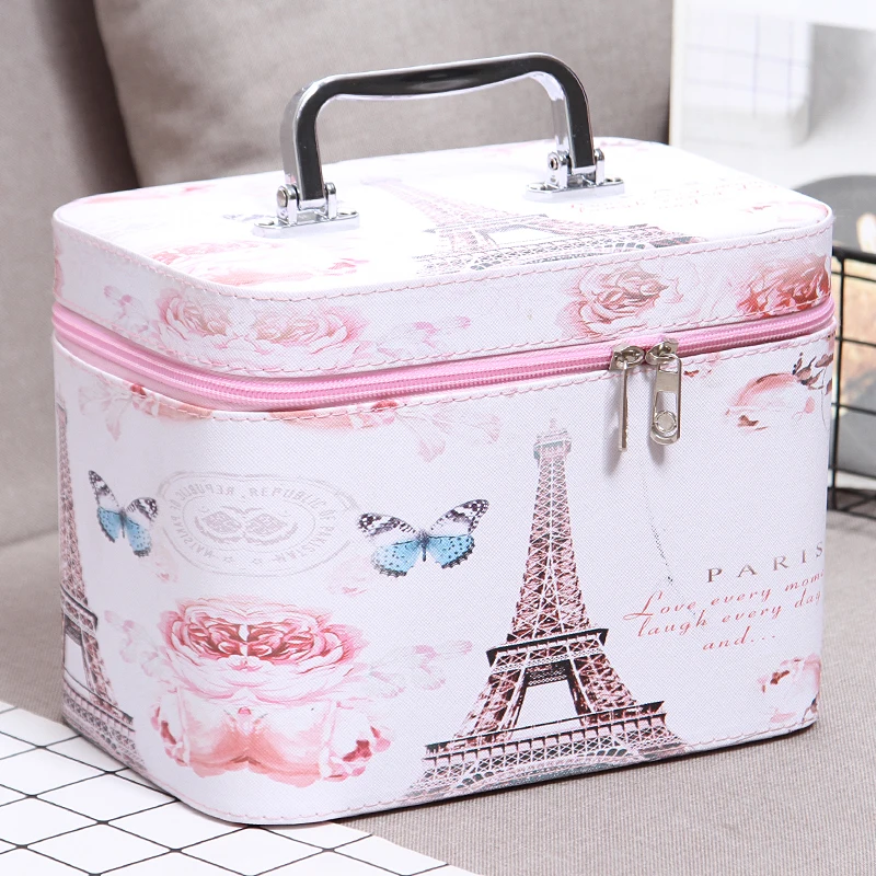 Makeup Organizer Portable Cosmetic Storage Box Container Leather Cosmetic Case Make Up Container Bo