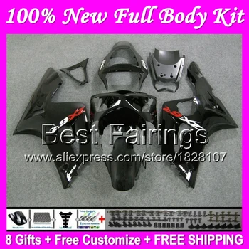 

ALL Black Fairing For KAWASAKI NINJA ZX6R ZX636 03-04 ZX 6R 636 B11 ZX-6R ZX 6 R 03 04 2003 2004 +Decal ALL Glossy black