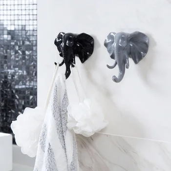 

Elephant Shape Sticky Hook Key Holder Clothing Handbag Purse Plastic Hook Jewelry Hanger For Wall Decoration Hooks For Hanging
