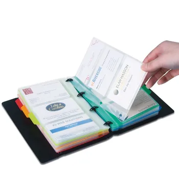 

1 PC/Lot 90-case-for-180-business-card Business Card Holder & Card Stock with colorful stickers for Office Stationery 5778