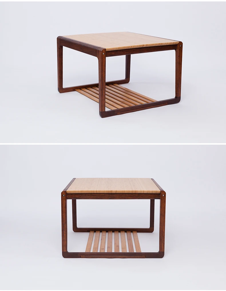 Квадратный чайный столик, современный китайский стиль, бамбуковый журнальный столик, деревянный стол для гостиной, мебель для дома
