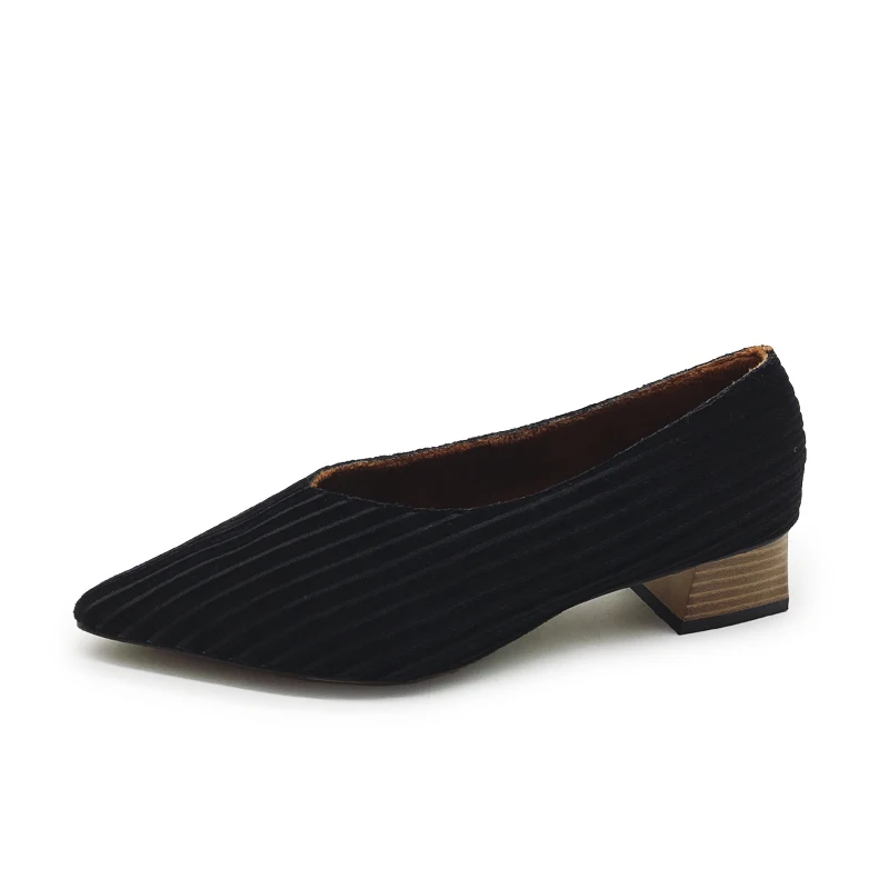 

2018 new shoes med heels 3 cm gladiator shoes green brown slip on spring winter feminina shoes pointed footwear