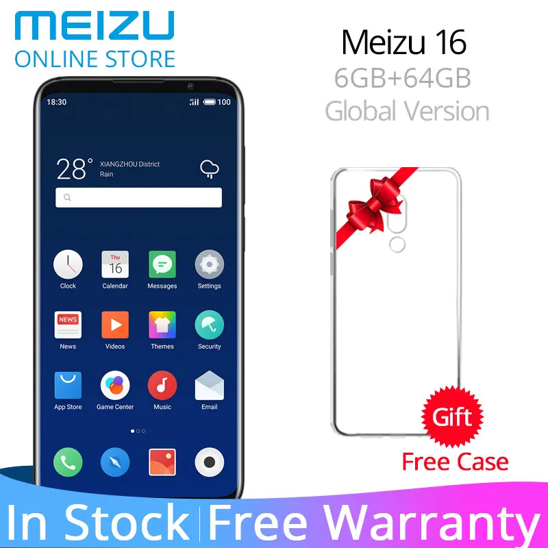 

Global Version Meizu 16 6GB RAM 64GB ROM Meizu16 Phone Snapdragon 710 Octa Core 6.0" 2160x1080P Full Screen Fingerprint Face ID